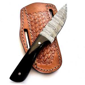 Couteau de cuisine Bowie 8 pouces, tendance, très vendu, OEM/ODM, prix bas, fait main, en acier Damas, manche en corne de taureau, lame pleine longueur - Product Image 4