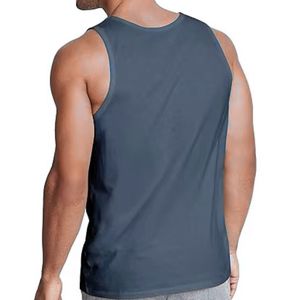 Débardeur Homme Bleu Gris Uni Sans Manches, T-shirt Musculation, Entraînement Fitness, Gilet Décontracté d'Été, Sous-vêtement Athlétique Respirant - Product Image 2