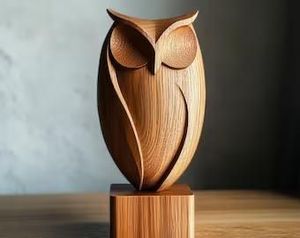 Figura de Búho Tallada a Mano en Madera Maciza, Decoración Moderna para el Hogar, Escultura de Mesa para Sala de Estar, Regalo de Inauguración, Reutilizable - Product Image 3