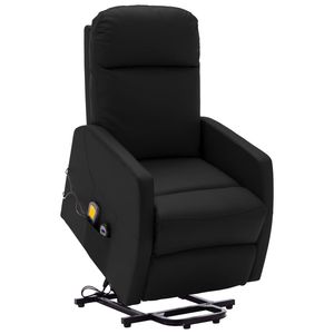 Fauteuil de massage noir à dossier inclinable - Product Image 1