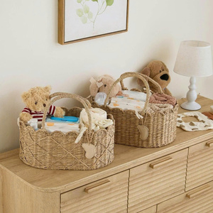 Cesta de Almacenamiento de Pañales de Seagrass, Espaciosa, Ideal para Bebés, Práctica para el Exterior, Duradera y Encantadora - Product Image 1
