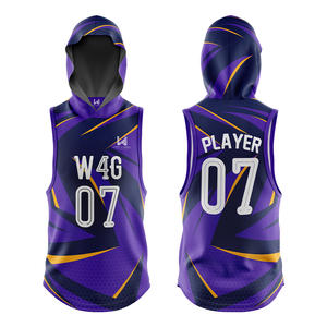 Maillots de football à drapeau 7V7 personnalisés avec nom d'équipe, à capuche et sans manches, imprimés par transfert thermique, respirants et à séchage rapide - Product Image 3