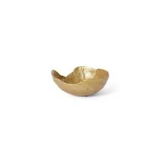 Creative Gold Lemon Shape Brass <b>Mini</b> Bowl Textured Fruit Textured Metal Jewelry Dish Single Key Tray Countertop Organizer - Product Image 3