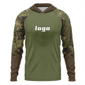เสื้อเชิ้ตตกปลาแขนยาวลายพรางสำหรับผู้ชาย มีฮู้ด ป้องกันรังสียูวี UPF 50 สำหรับกิจกรรมกลางแจ้ง ผลิตจากผ้าโพลีเอสเตอร์ - Product Image 3