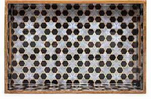 Bandeja Grande para Desayuno, Moderna, de Madera Pura con Estampado Esmaltado, Bandeja Rectangular Decorativa para Hoteles y Restaurantes - Product Image 4