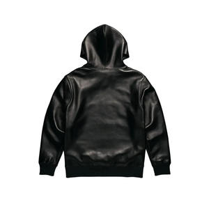 Hoodies sur mesure de haute qualité, en cuir coloré, coupe ample, épais, à manches longues, pour hommes - Product Image 4