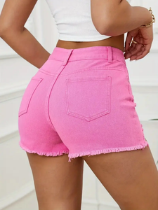 ZATRHMBM Nouvelle Collection Printemps/Été 2026 – Short Femme Décontracté Taille Haute en Satin Délavé Respirant Couleur Unie Effet 3D Style Vintage - Product Image 4