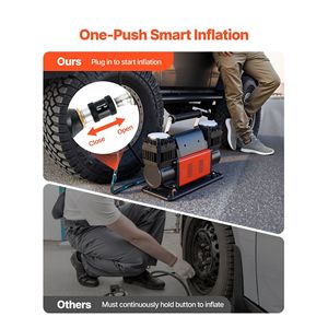 Compressore d'Aria Portatile a Doppio Cilindro 10.6CFM 12V 150PSI con Manometro Digitale per Fuoristrada - Product Image 3