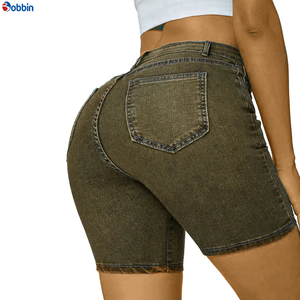 Shorts de Mezclilla Casuales de Verano para Mujer, de Alta Calidad, Cómodos, Color Personalizado, Transpirables, con Bolsillos con Botones, Estilo Vintage, Marca BOBBIN INDUSTRIES - Product Image 4