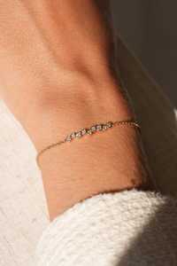 Custom10k 14k <b>Solid</b> Gold Minimalist Round Cut Lab Grown Diamond <b>Bracelets</b> Bezel Set Dainty Solitaire Layering Chain Fine Jewelry - Product Image 2