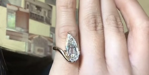 Bague de fiançailles en diamant de laboratoire champagne 4 carats, or massif 14 carats, certifiée IGI, couleur E, taille marquise, bijou cadeau pour femme | - Product Image 2