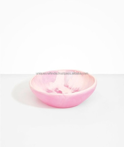 Cuenco decorativo de mesa de madera de resina hecho a mano, utensilios de cocina multiusos para el hogar, platos para servir - Product Image 3