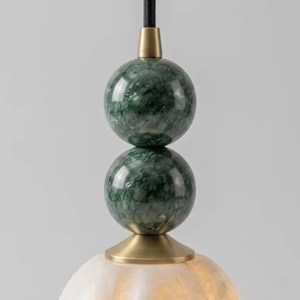 Marble Globe Pendant Light Round Minimalist Design Indoor Ceiling Mount Home Decor Living Room Modern Interior Decorations - Product Image 2