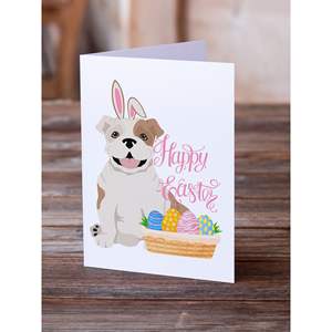 Lunatique A7 taille 5x7 paquet de 8 cartes vierges avec enveloppes Piebald Bulldog anglais cartes de voeux de Pâques - Product Image 2