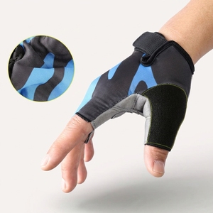 Gants de musculation en cuir à demi-doigts avec rembourrage en gel, respirants, antidérapants, compatibles écran tactile, avec sangle de poignet, pour le fitness - Product Image 4