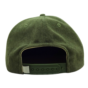 Wholesale Custom 3D Puff Embroidery Logo Olive Green 5 Panel Corduroy Rope Hat <b>Flat</b> Brim Golf Snapback <b>Cap</b> For <b>Men</b> And Women - Product Image 4