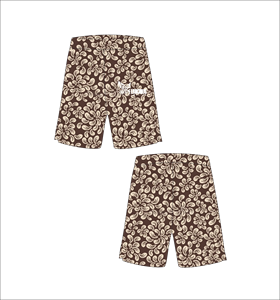 Pantalones Cortos de Baloncesto Marrones Personalizados con Estampado Floral Beige, Ligeros, Transpirables, de Malla, para Entrenamiento Deportivo y Ropa Urbana - Product Image 1