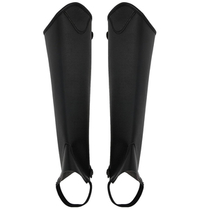 Polainas de Cuero Genuino Personalizadas en Talla y Color, Polainas de Equitación con Logotipo OEM, Estilo Ecuestre, Polainas de Cuero Negro a la Moda - Product Image 5