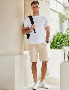 Short léger et respirant en coton pour homme, taille élastique, décontracté, pour la plage, le sport, la course à pied et le quotidien – Vêtement de mode - Product Image 3