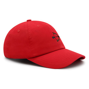 Casquette de baseball rouge à 6 panneaux avec logo arc et flèche brodé, unisexe, réglable, en coton, décontractée, pour adulte - Product Image 2