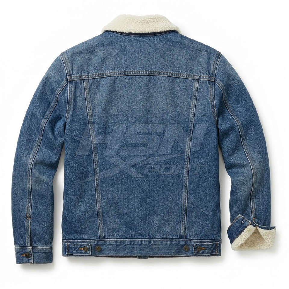 Premium Jeans Sherpa Lined Jacket For Men Winter Warm Casual Outerwear ...