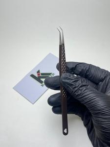 Customized Brown Isolation Eyelash Tweezer Professional Lash <b>Tool</b> <b>Precision</b> Stainless Steel Manufacturer Wholesale Private Label - Product Image 1