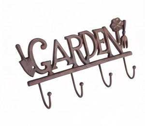 Premium Garden Wall Mounted Metal <b>Hook</b> Rack With 4 <b>Hooks</b> Rust Resistant Design For Tools Storage Elegant Home Decor - Product Image 1