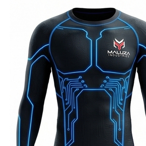 Ensemble de sport 2 pièces unisexe côtelé sans couture, legging de yoga et haut court à manches longues, respirant et à séchage rapide, vente en gros - Product Image 2