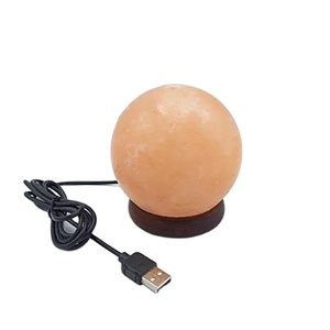Lámpara de sal USB del Himalaya tallada personalizada de alta calidad, Feng Shui ligero, decoración del hogar, Base de madera, fuente de alimentación USB de bajo precio - Product Image 5