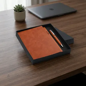 Coffret cadeau avec carnet à couverture rigide personnalisé et stylo à bille à écriture fluide assorti, finition élégante - Product Image 3