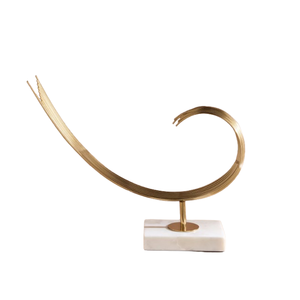 Escultura Moderna Abstracta, Objeto Decorativo para Mesa, Accesorios para el Hogar y la Oficina, Decoración Dorada, Soporte de Arco Metálico Semicircular - Product Image 1