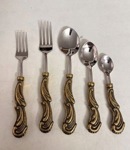 Black Handle Stainless Steel Flatware <b>Set</b> Mirror Finish Cutlery <b>Dinnerware</b> <b>for</b> Wedding Home Dining - Product Image 6