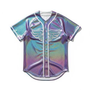 Camisetas de béisbol personalizadas de alta calidad de fábrica OEM al por mayor, uniformes con botones y rayas en blanco para promoción. - Product Image 1