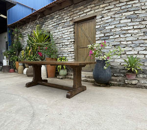 <b>Rustic</b> Brown Recycled Wood Oak Table Living Room Glass <b>Cabinet</b> Furniture for Home Use from VietNam. - Product Image 2