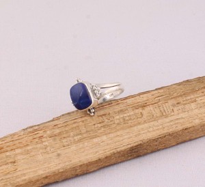 Natural <b>Lapis</b> <b>Lazuli</b> <b>Ring</b> 925 Sterling Silver Vintage Style Cushion Cut Royal Blue Gemstone <b>Ring</b> for Women Handcrafted Boho - Product Image 4