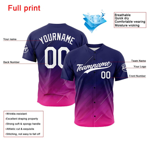 <b>Baseball</b> Jerseys Sublimation Printing Supplier Custom <b>Baseball</b> Printed Jerseys Factory <b>Baseball</b> Jerseys Solid Color Manufacturer - Product Image 3
