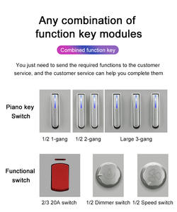 Prise de courant à 2/3 sorties, design touches de piano en plastique, réinitialisation automatique, verrouillage automatique, 13A, angle carré, normes UK & EU - Product Image 3