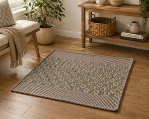 Handwoven Pet Yarn Rug Recycled PET Area Rug Indoor Outdoor Washable Geometric Floor <b>Mat</b> Home Decor Carpet - Product Image 1