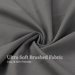 Set di Biancheria da Letto King Size 4 Pezzi in Microfibra Spazzolata Resistente al Restringimento e allo Sbiadimento Facile da Pulire (Grigio) con Piumino - Product Image 5
