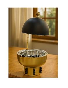 Plat de service chauffant en fer et acier inoxydable de qualité supérieure avec couvercle suspendu, couleur argent et noir - Product Image 4