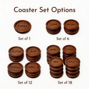 Wholesale ILAHI's Eco-Friendly Brown Square Wooden Coaster Classic Design Tabletop <b>Protective</b> Accessory Customizable Size Home - Product Image 1