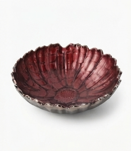 Bol émaillé en relief de fleur en aluminium Premium Vantage bol d'écrou en émail gaufré poli brillant fantaisie pour vaisselle et vaisselle - Product Image 2