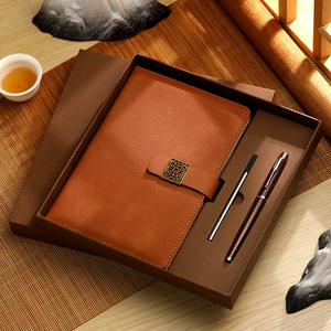 Hot Sale Full Customization A5 Pu Leather Hardcover Business <b>Diary</b> Pen Gift Set Journal Planner <b>Notebook</b> - Product Image 4