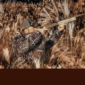 Combinaison de chasse d'hiver classique de haute qualité en toile, respirante, ignifuge, absorbant l'humidité, chaude et confortable, couleur unie - Product Image 6