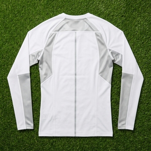 <b>Mens</b> White <b>Compression</b> Shirt Short Sleeve Breathable Mesh Panels Athletic Gym Running Training Sportswear Performance <b>Top</b> - Product Image 5