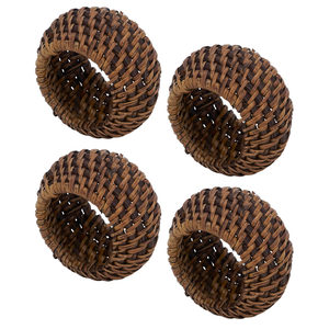 Anneau de serviette en rotin naturel, porte-serviettes carré au design élégant, anneau en tissu très vendu, anneau pour serviettes en papier en rotin - Product Image 4