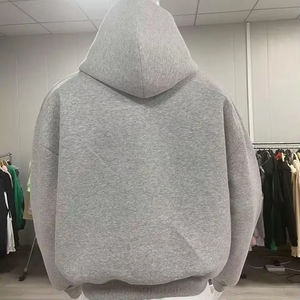 Melange Oversized Boxy Hoodie Heavyweight 600 GSM Cropped Drop Shoulder <b>Pullover</b> Streetwear Hoodie - Product Image 3