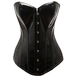 Corset en cuir PU rose pour femme, bustier sculptant avec fermeture à agrafes, gaine amincissante pour adulte - Product Image 3