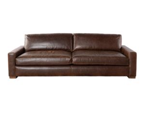 Sofá de Cuero Genuino Marrón Oscuro de 2 Plazas, Sofá Grande para 3 Personas, Diseño de Brazos Cuadrados, Muebles Modernos de Lujo para Sala de Estar - Product Image 2