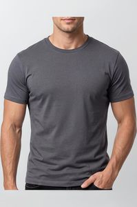Smooth Fabric <b>Tshirt</b> Solid color mens slim fit t shirt soft touch combed cotton casual short sleeve blank clothing piece - Product Image 2